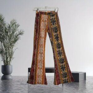 Bohemian Patterned Flare Pants Shoshe